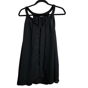 Torrid black hi neck button front tie neck tank size 0